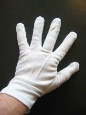 Witte handschoenen katoen de luxe (Sint) mt. S-0