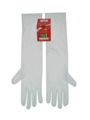 Handschoenen stretch wit luxe nylon 45 cm mt. XL-0