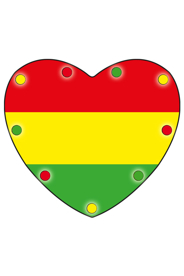 Ketting hartje met licht 'Vlag rood/geel/groen' - bij