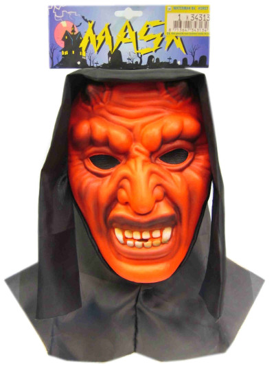 Vynil masker duivel + doek (Halloween)-0