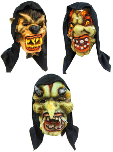 Horror masker + kap 3 ass. (Halloween)-0