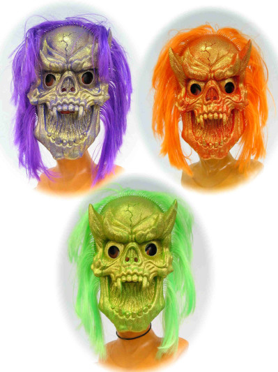 Satan masker glitter fluor 3 ass. (Halloween)-0