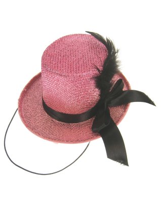 Midi hoge hoed glitter + deco pink-0