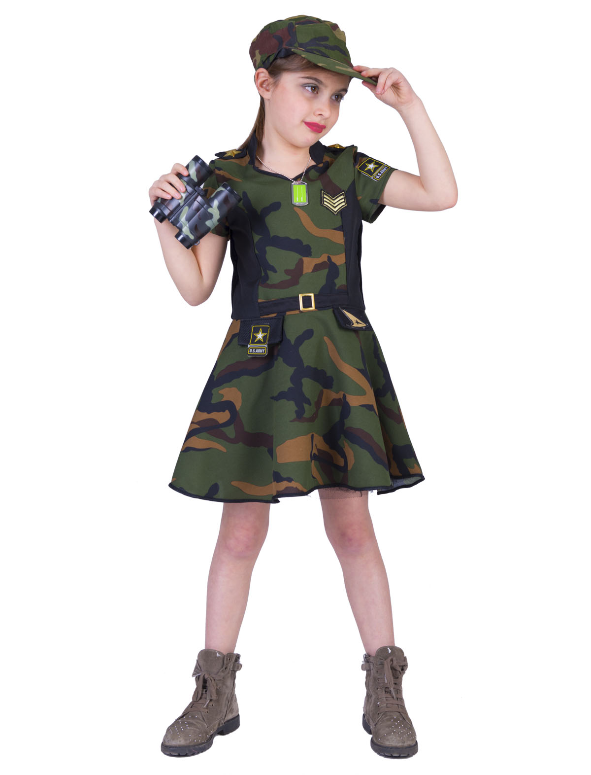 meisje Anna Camouflage carnavals kleding Soldaat kopen