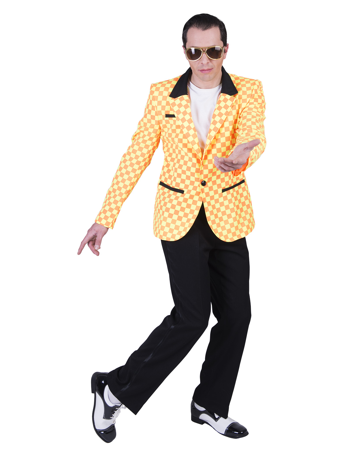 Barry Sluimeren Aubergine Rock & Roll jack geel/oranje carnavals kleding Rock & Roll kopen