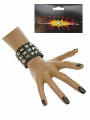 Punk armband 3 rijen nagels