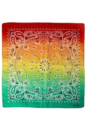 Zakdoek met kleurverloop rood/geel/groen 56 x 56 cm