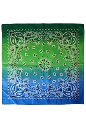 Zakdoek met kleurverloop groen/blauw 56 x 56 cm