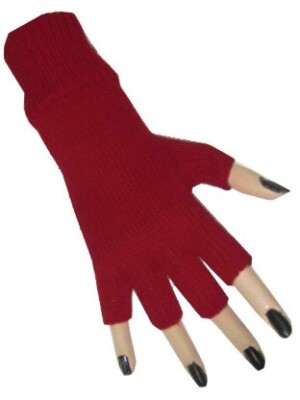 Vingerloze handschoen rood