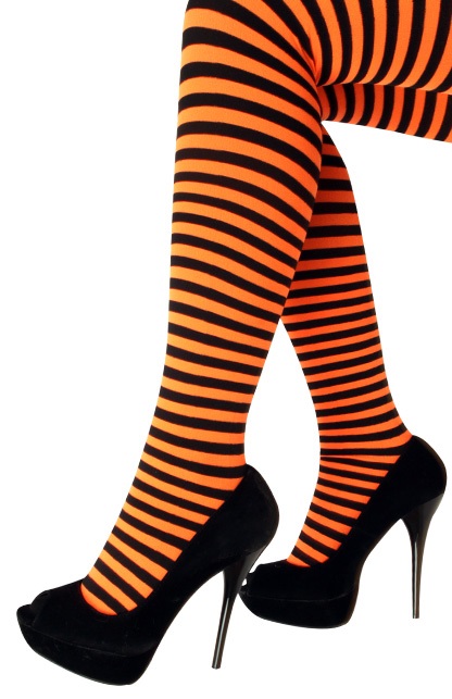 Panty streep oranje/zwart one size 1