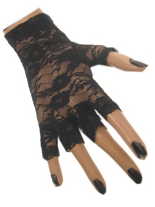 Handschoen kort kant vingerloos zwart 1