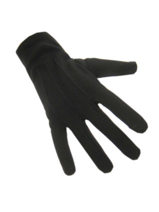 Handschoenen katoen kort zwart luxe (Piet)