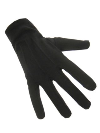 Handschoenen katoen kort zwart luxe (Piet) 1
