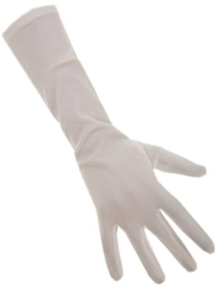 Handschoenen stretch wit luxe nylon 50 cm