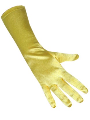 Handschoenen geel satijn stretch  luxe