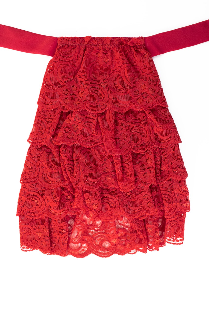 Jabot kant luxe rood