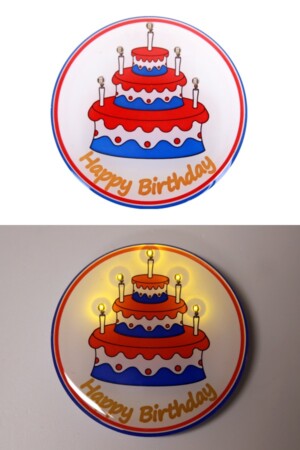 Button met lampjes Happy Birthday