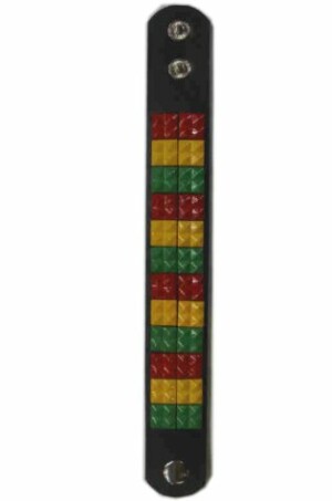 Armband rood/geel/groen blokjes