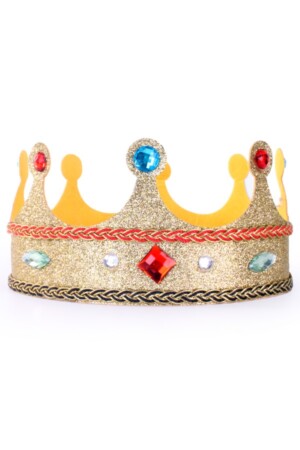 Kroon koningin verstelbaar goud glitter mer stenen