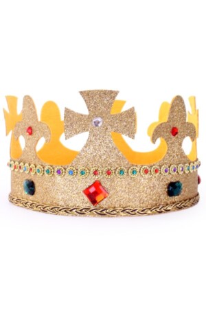 Kroon koning verstelbaar goud glitter met stenen
