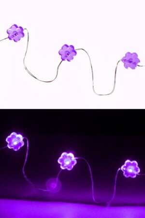 Ledverlichting snoer bloemetjes paars 20 lamps