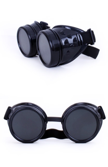Steampunk bril zwart 1