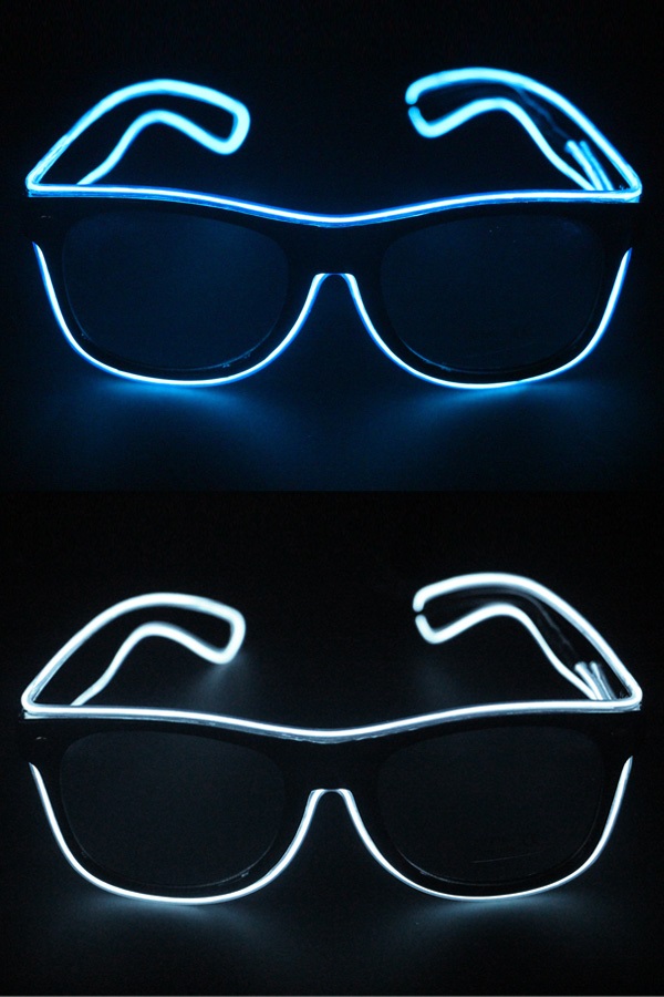 Bril met LED-lights blauw en wit assorti