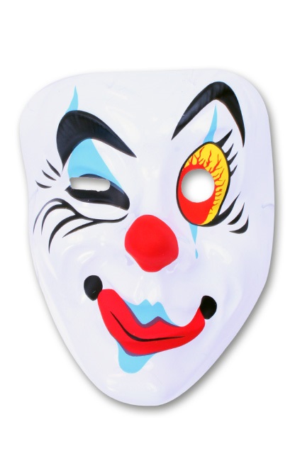 Masker Pierrot knipoog plastic