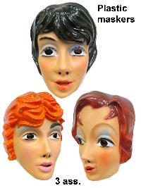 Masker vrouwen plastic 3 assorti