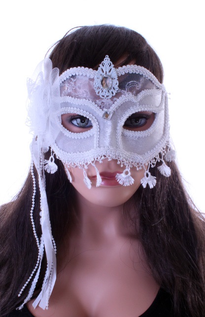 Wit oogmasker met kant LUXE