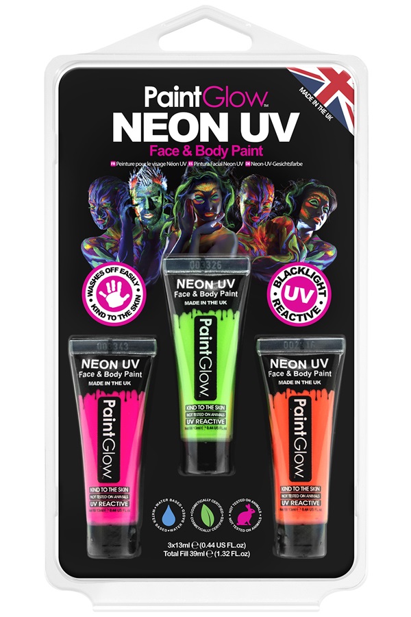 Blister set neon UV face & body paint 1