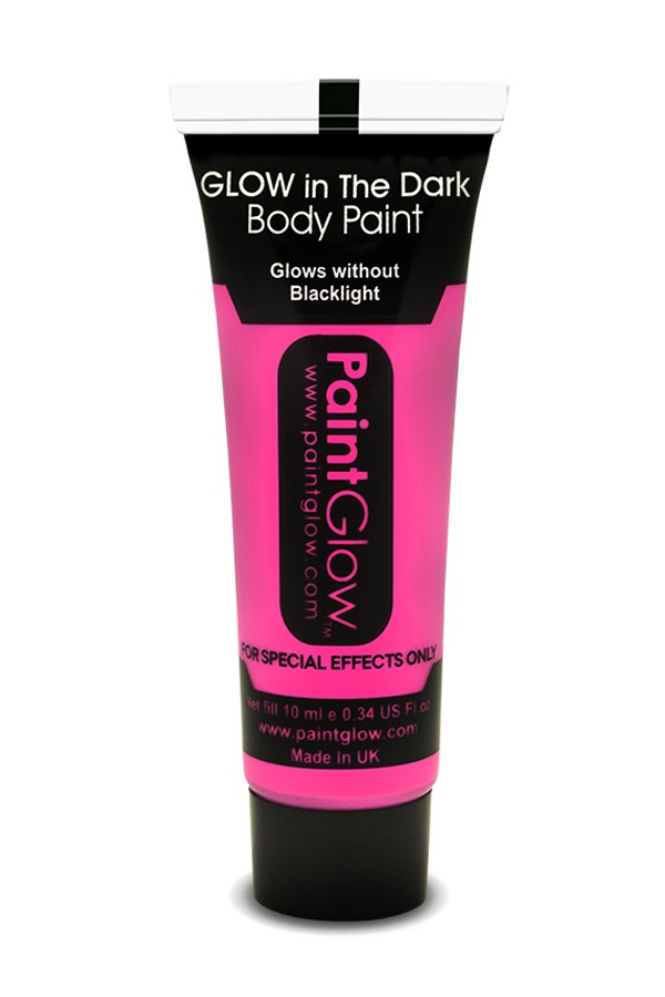 Face & body paint 10 ml glow in the dark pink 1