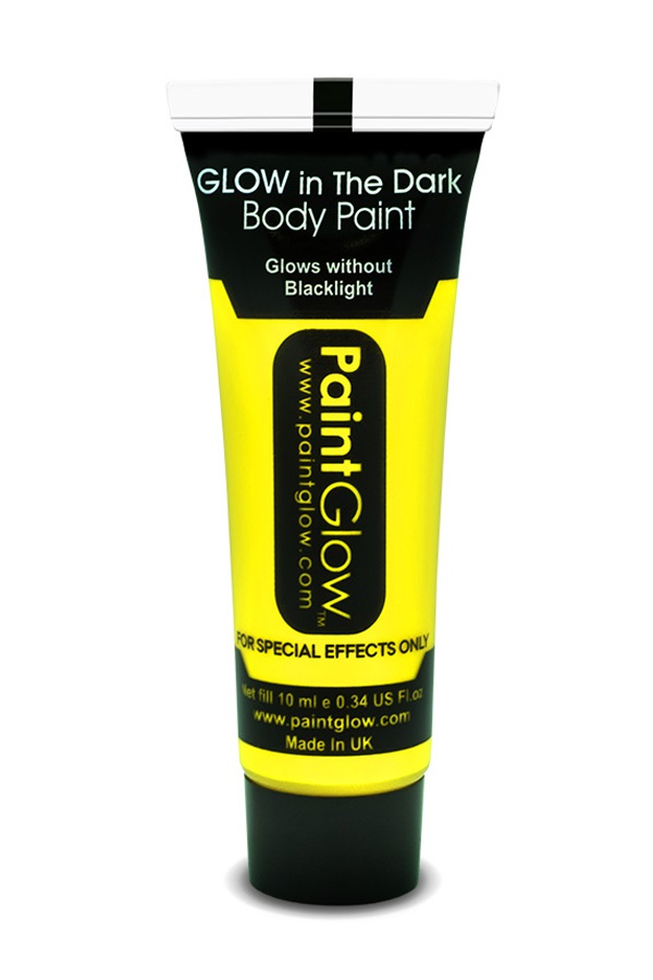 Face & body paint 10 ml glow in the dark geel 1