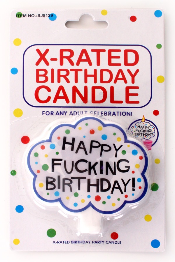Verjaardagskaarsje Happy fucking birthday 1