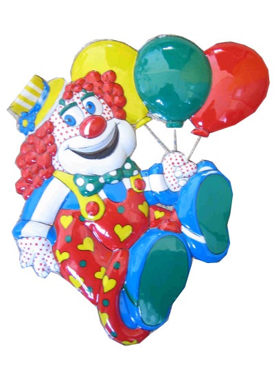 Clownsdeco met ballonnen 50 x 45 cm