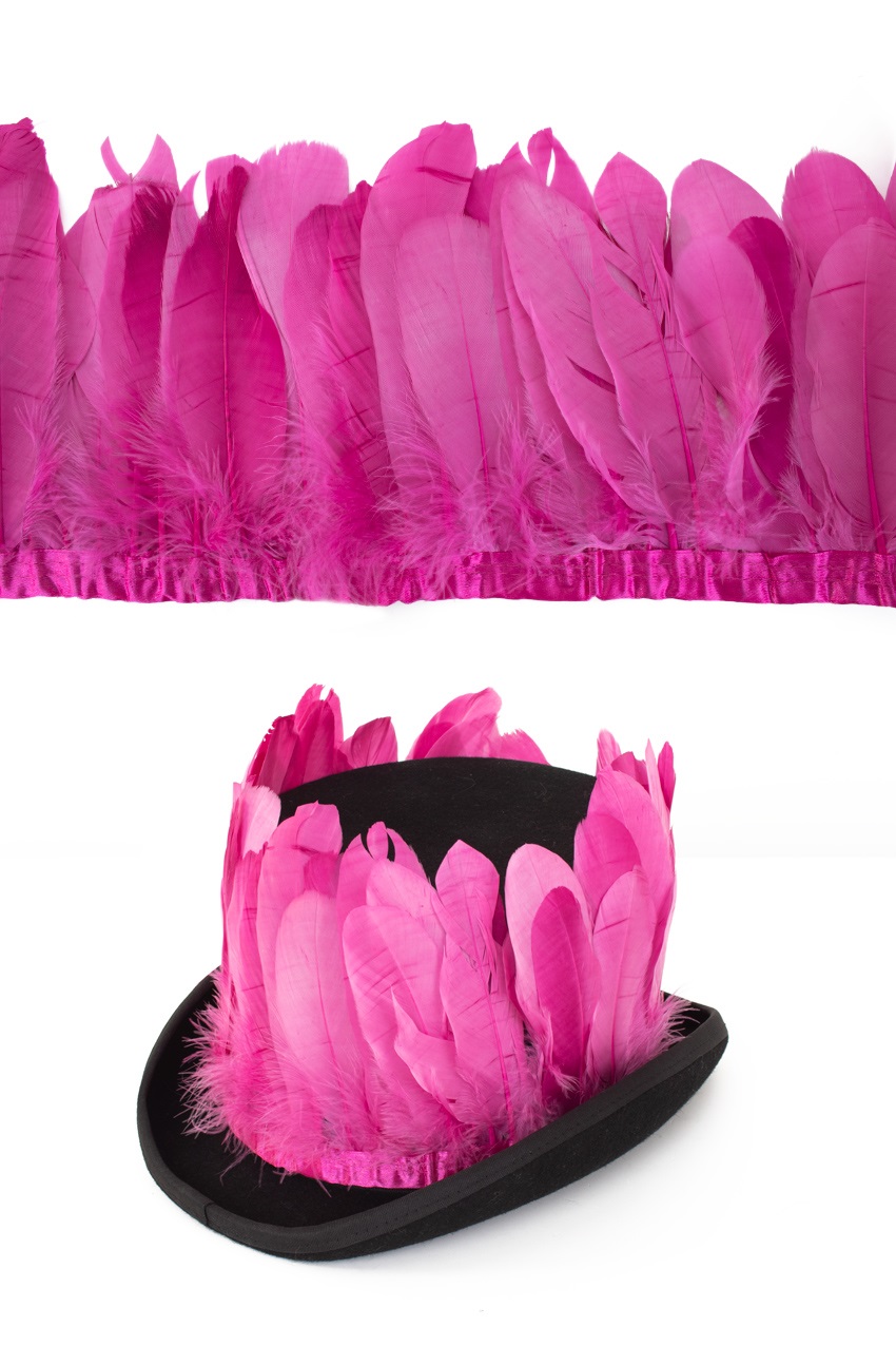 Ganzenveer op band roze 3m 1