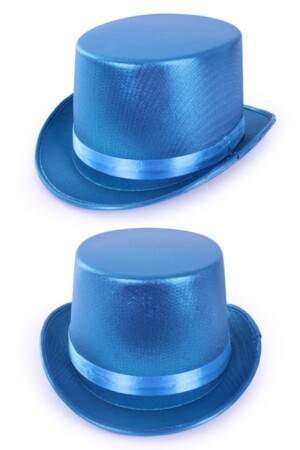 Hoge hoed metallic turquoise