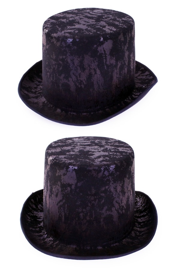 Hoge hoed antiek zwart  1