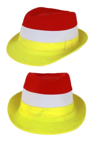 Kojak hoedje rood-wit-geel