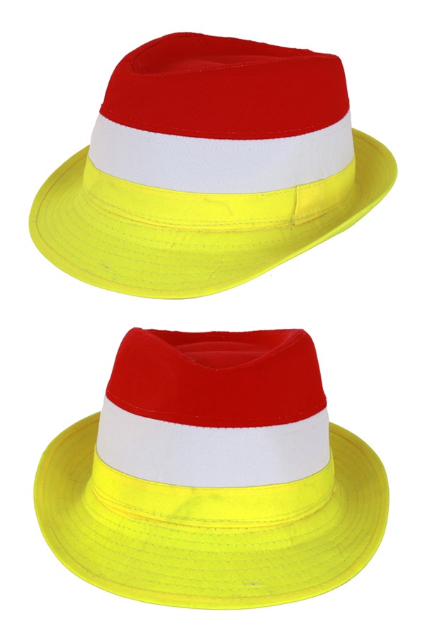 Kojak hoedje rood-wit-geel 1