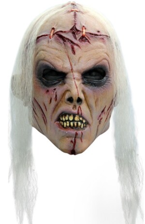 Masker zombie lobotomie wit haar