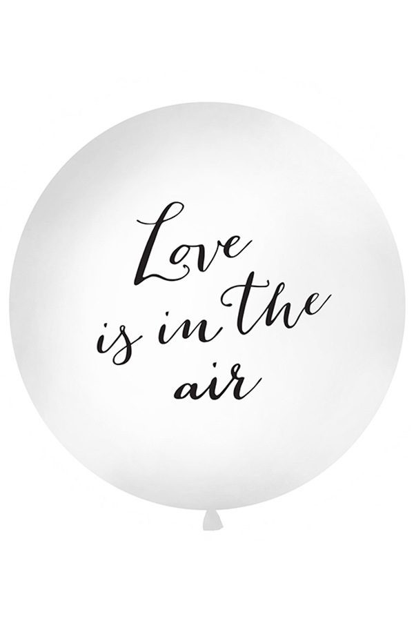 bijnaam geeuwen aardbeving Mega ballon wit 1 meter Love is in the air 1 st. | Feestwinkel Party-Time