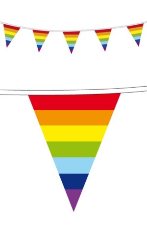 Vlaggenlijn pe 10 m Regenboog