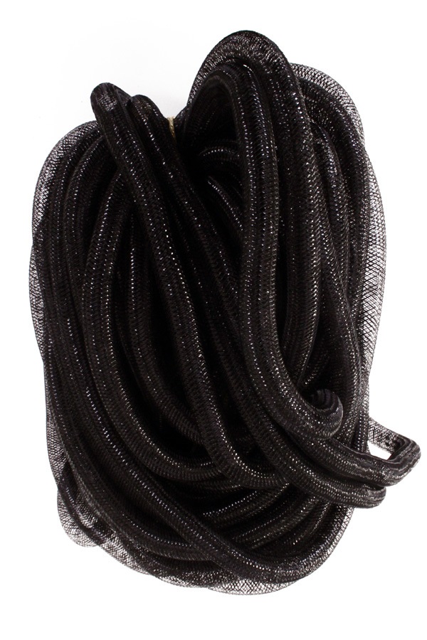 Decoratie tube zwart/zwart Ø16 mm per 2,5 meter in zakje 1