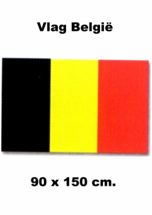 Vlag Belgie 90 x 150 cm.