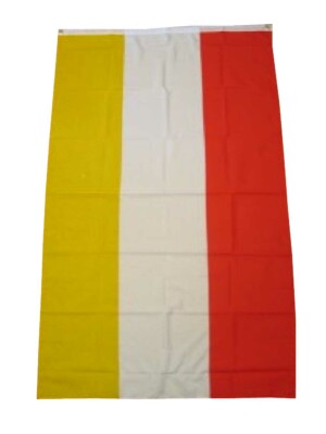 Vlag rood/wit/geel 90 x 150 cm.