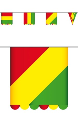 Vlaggenlijn karton rd/gl/gr 3 mtr dubbelz vlag 16x13 cm