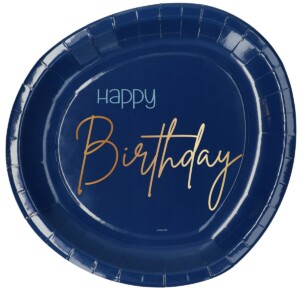 Plates Happy Birthday Elegant True Blue 23cm /8